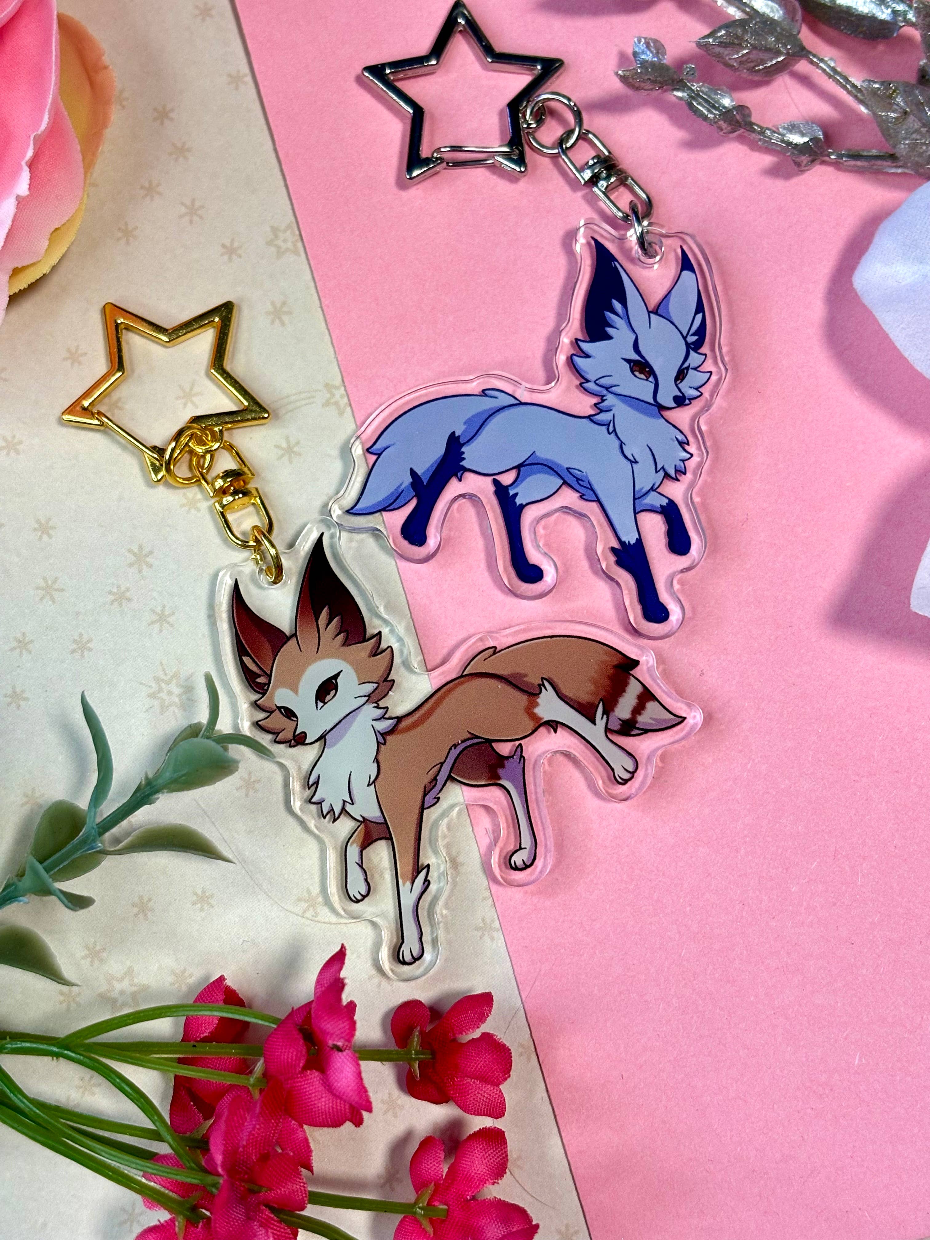 Winterra LLC – wholesale Nyckelringar - Dam – Sommar- och vinterräv akrylnyckelring berlocker 2,5 ”9