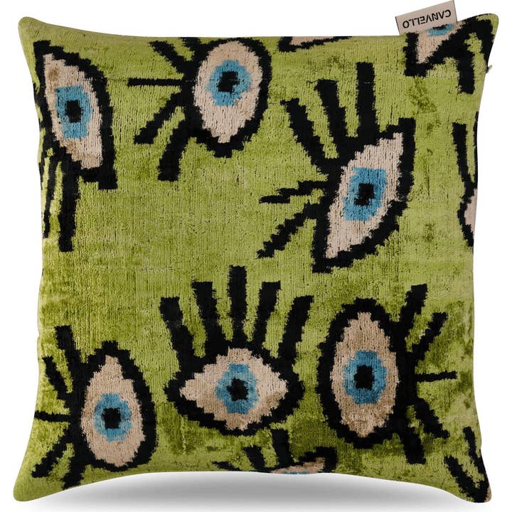 Canvello - Wholesale Throw/Decorative Pillow - Canvello Handmade Luxury Handmade Velvet Silk Evil Eye Throw Pillow With Down Insert3