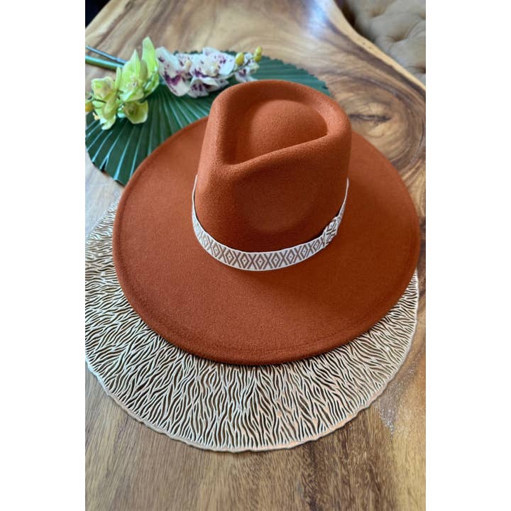 Bella Betty - Wholesale Fedora - Women's - WIDE BRIM DANDY PANAMA HAT FOR WOMEN With Jacquard Tape