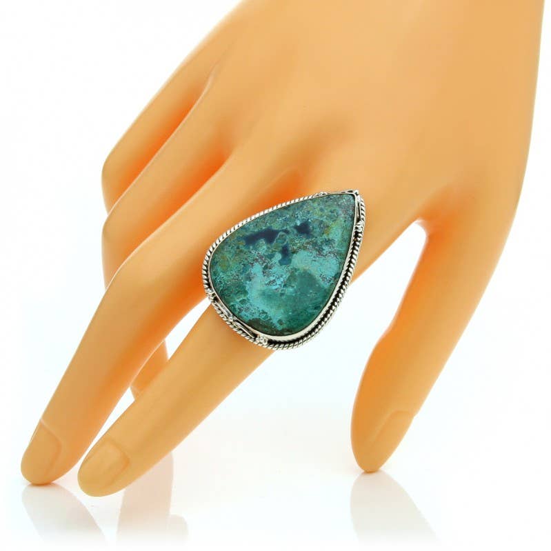 UniArt - Wholesale Cocktail/Statement Ring - Azurite drop ring and 925 silver14
