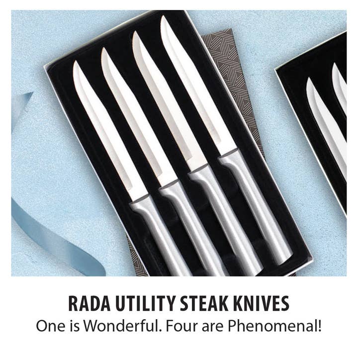 Rada Cutlery - Wholesale Knife Set - Silver Four Utility/Steak Knives Gift Set1
