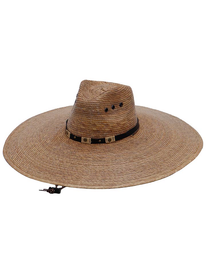 Extra Wide Low Flat Brim Palm Straw Lifeguard Hat for wholesale by Cap Zone