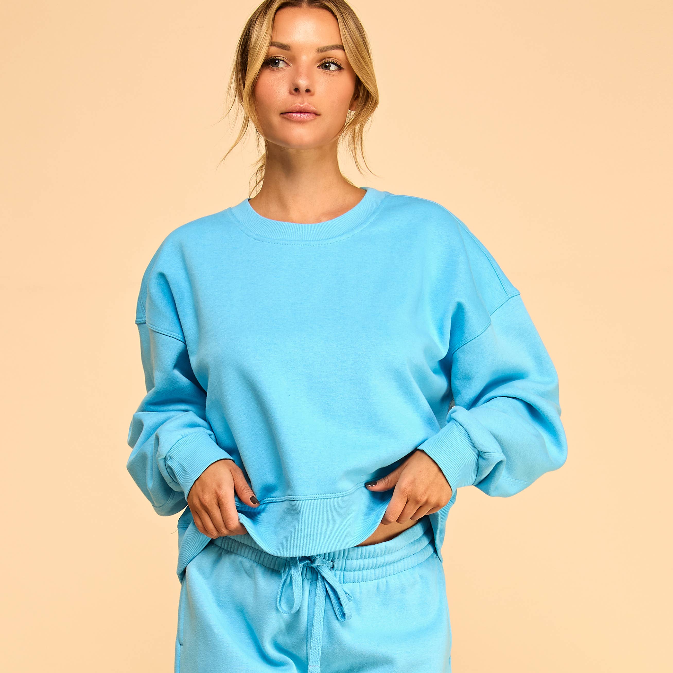 FREEZIA - Vente Sweat-shirt – femme - SWEAT-SHIRT COURT À COL ROND EN MOLLETON ULTRA DOUX-FZ000728