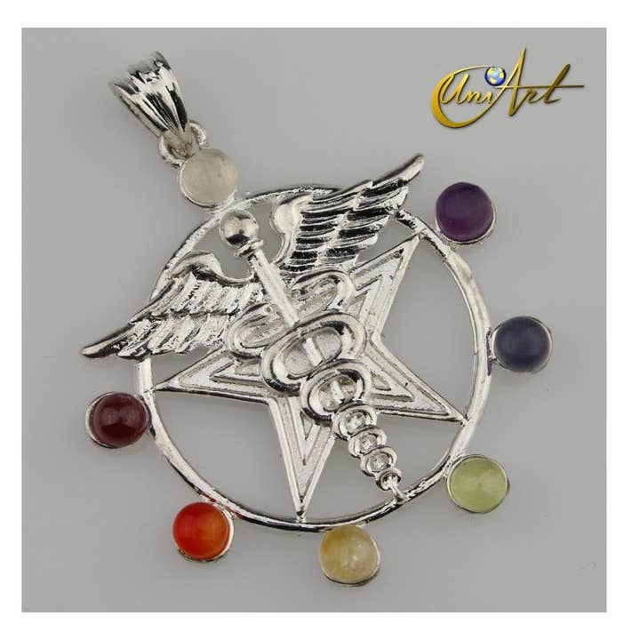 Caduceus of Mercury with the Stones of the Chakras for wholesale by UniArt