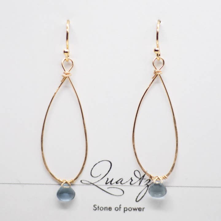 boucles d'oreilles en or tilleul quartz bleu pour la vente par Susan Roberts Jewelry