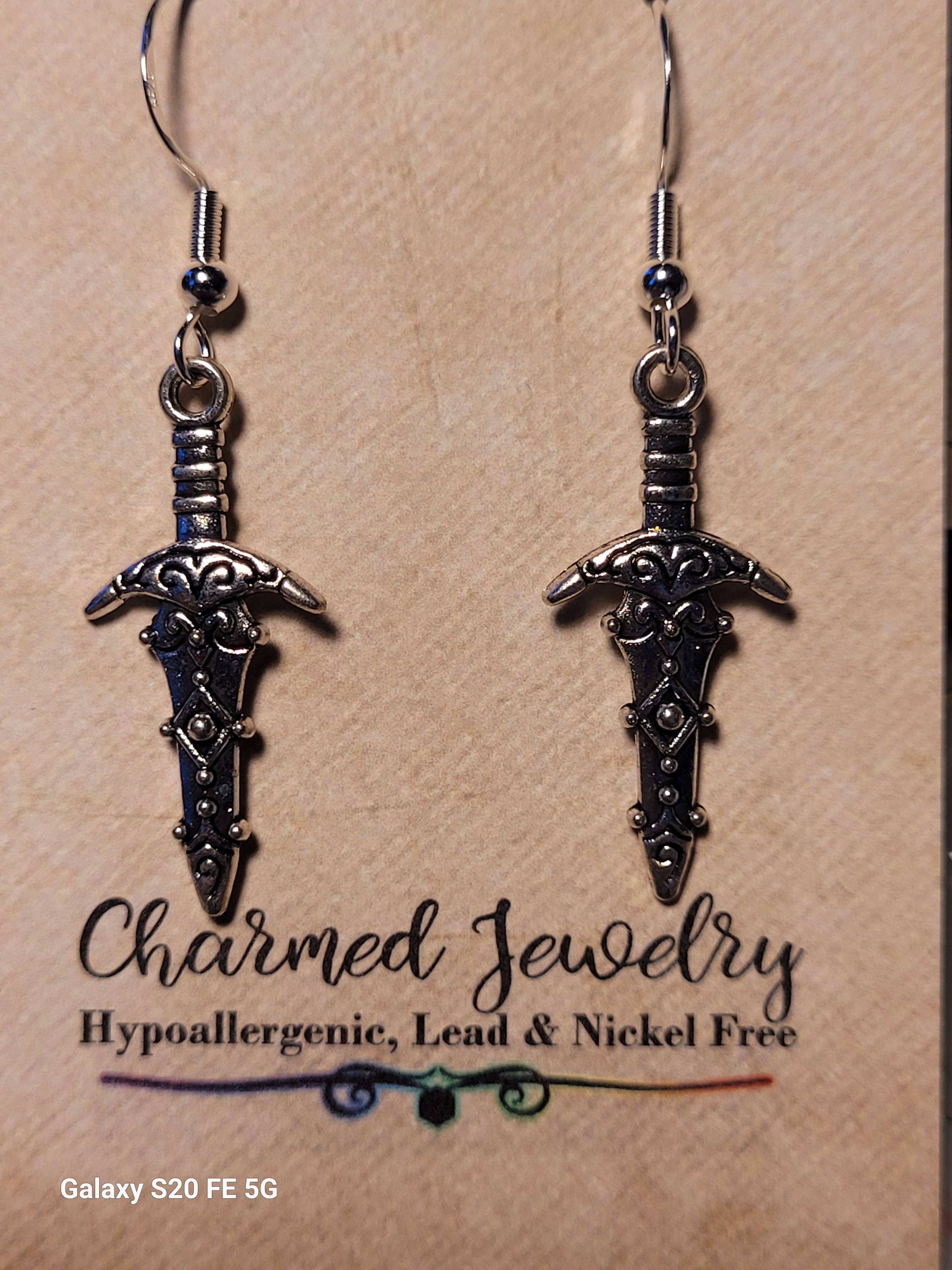 Con-Quest Crafts - Vente Boucles d'oreilles pendantes - Boucles d’oreilles et colliers à thème fantasy, gothique, RPG et gaming13