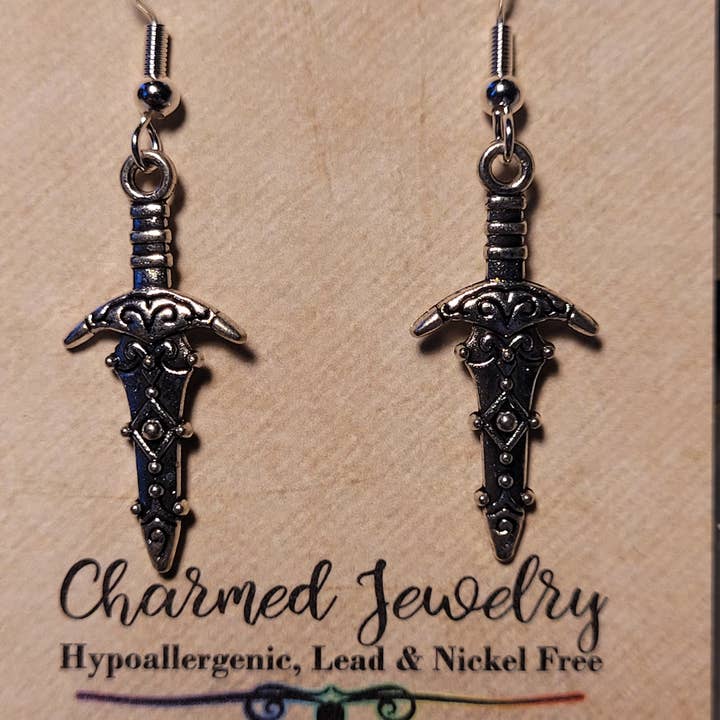 Con-Quest Crafts - Vente Boucles d'oreilles pendantes - Boucles d’oreilles et colliers à thème fantasy, gothique, RPG et gaming13