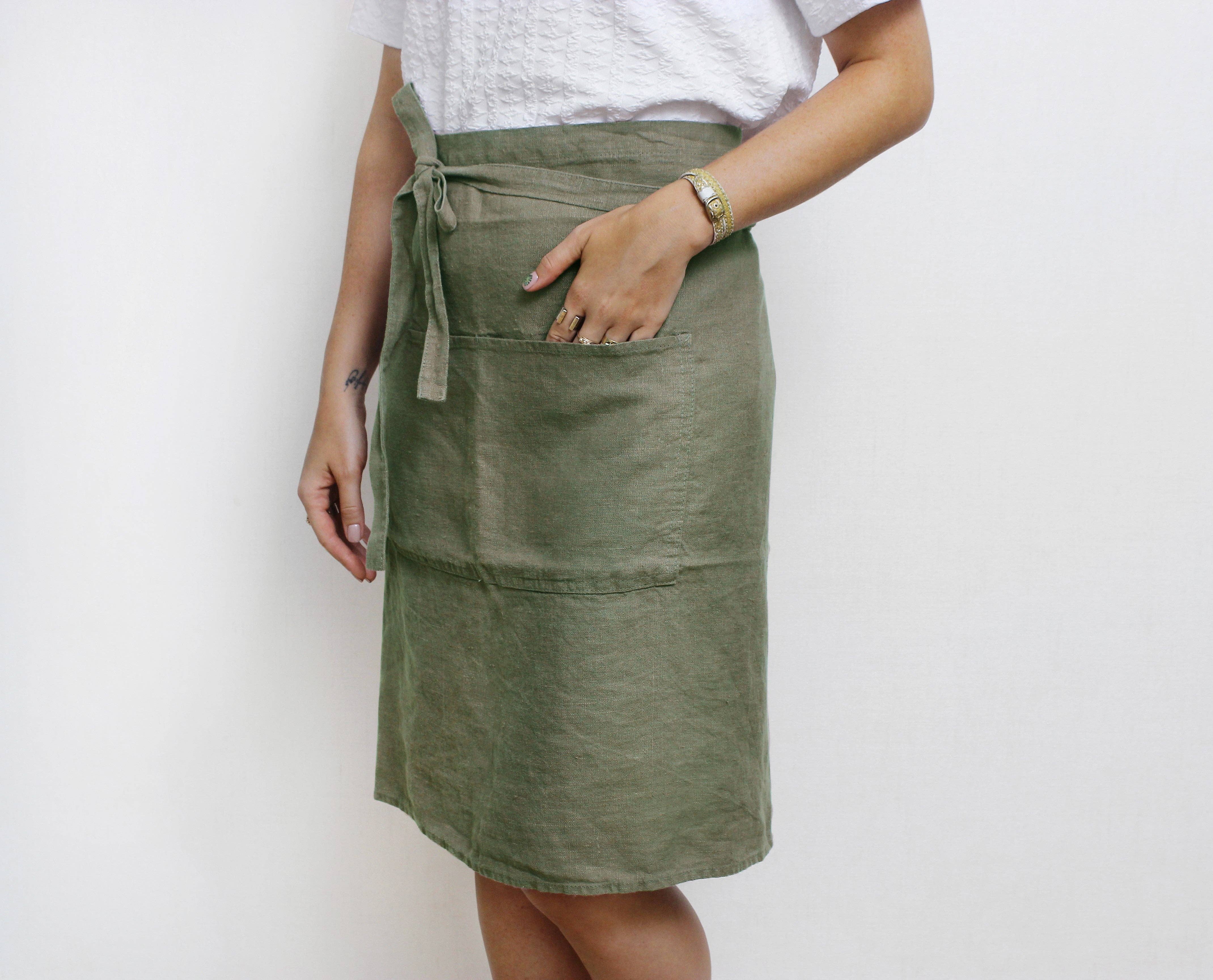 LinenQ - Wholesale Apron - Linen half apron 8