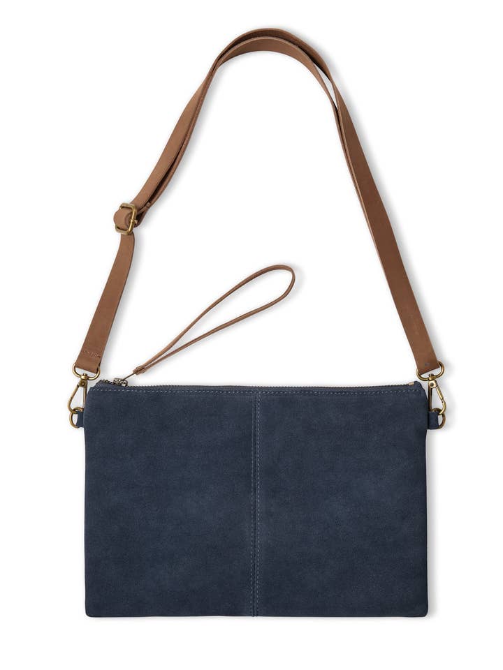 Hampstead-väska | Mocka | Marinblå för wholesale av CHALK
