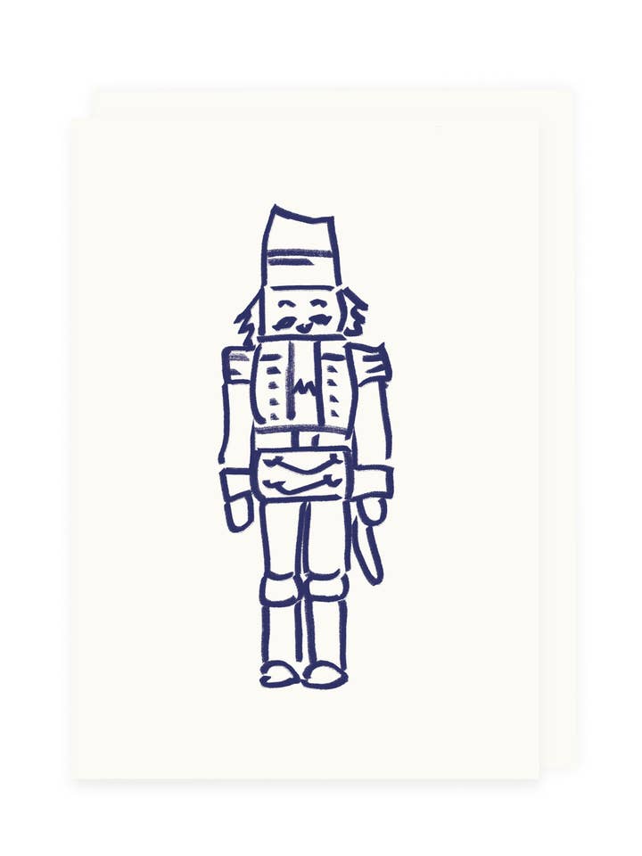 Folded Card Nutcracker (Risograph) | Christmas Card for wholesale by L'Atelier Samedi