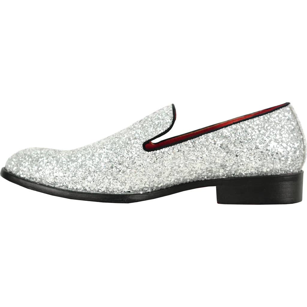 Plata Zapatos de vestir BRAVO PROM-8 para hombre, tipo mocasín, para baile de graduación y boda, color plateado de venta al por mayor en Faire4