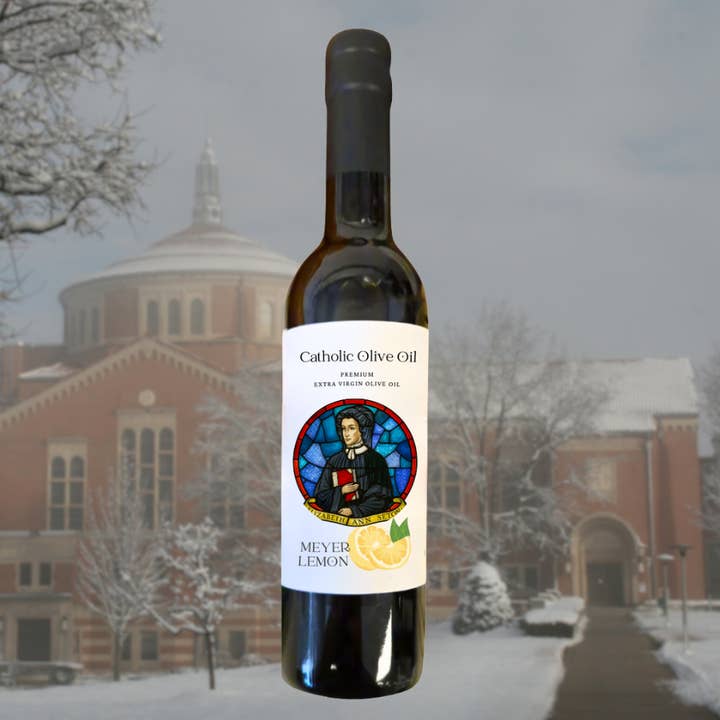 Mother Seton Meyer Lemon Olive Oil for wholesale by Catholic Olive OIl