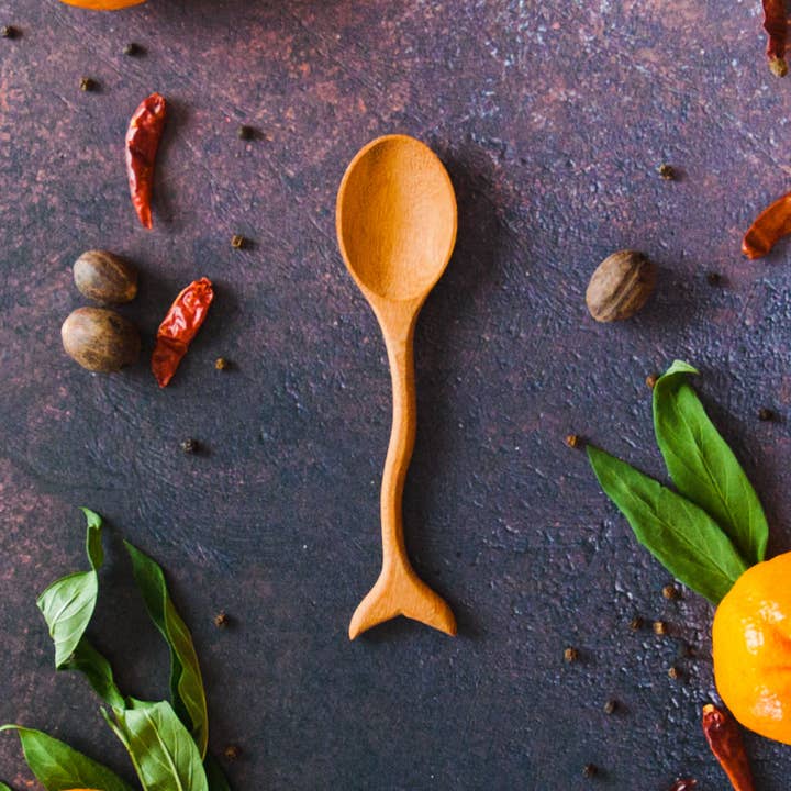 Vesper & Vine - Wholesale Kitchen Spoon - Wooden Whale Tail Spoon