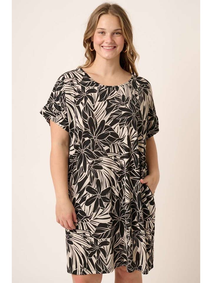 mittoshop - Vendita all'ingrosso Vestito - Donna - D1912PL - MINI ABITO DOLMAN PLUS CON STAMPA TROPICALE3