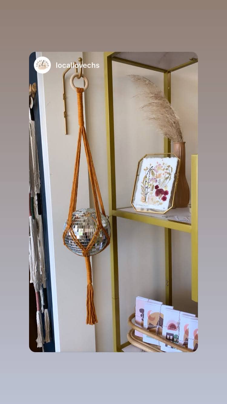 Rosie the Wanderer, Handmade Macramé - Wholesale Mobile - Macrame Disco Ball Hanger - choice of color9