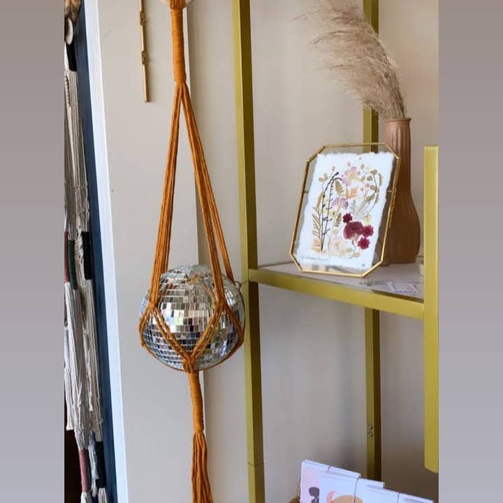 Rosie the Wanderer, Handmade Macramé - Wholesale Mobile - Macrame Disco Ball Hanger - choice of color9