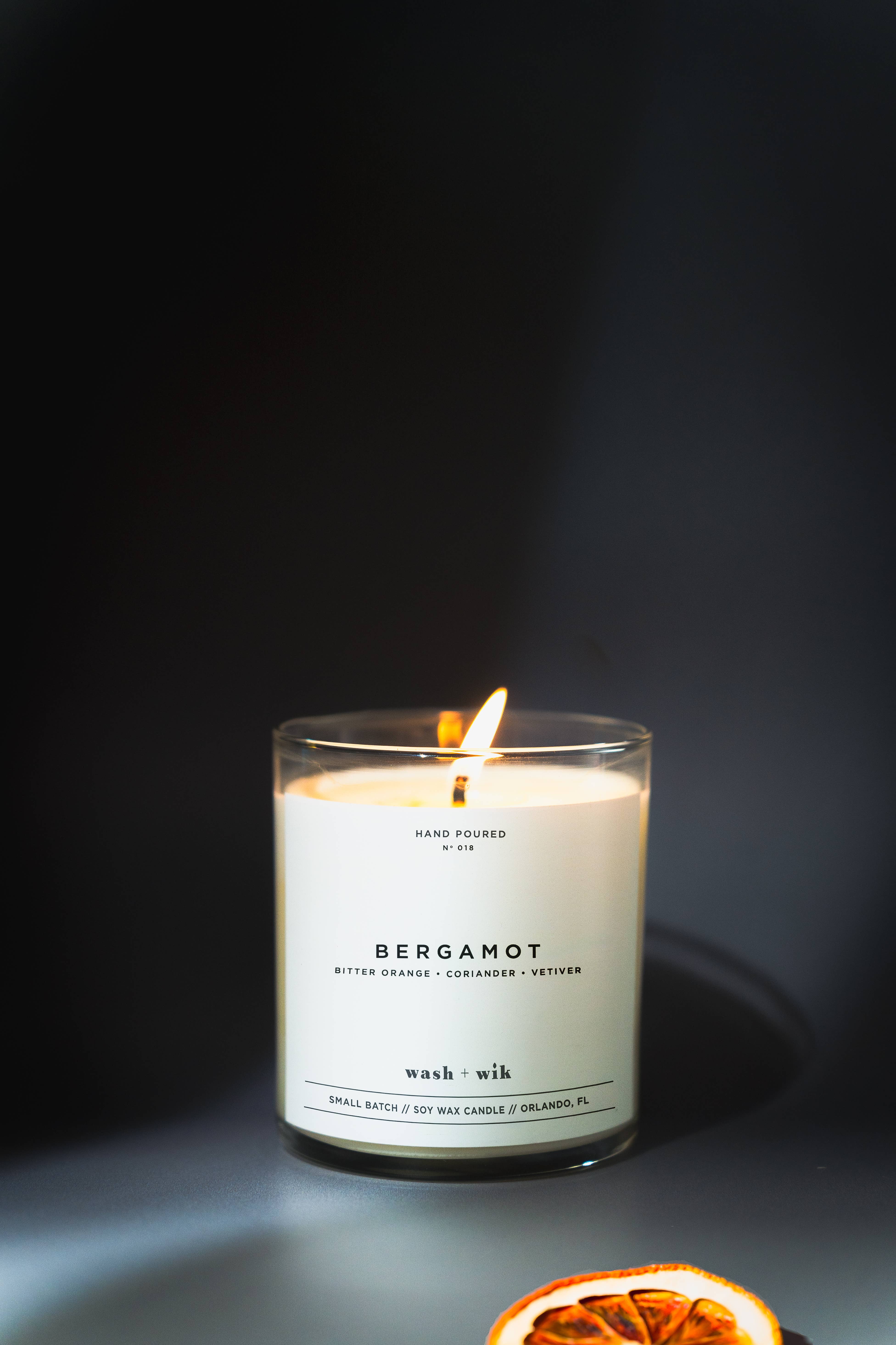 Wash and Wik - Wholesale Jar/Filled Candle - Bergamot Soy Wax Candle - 1 Wick