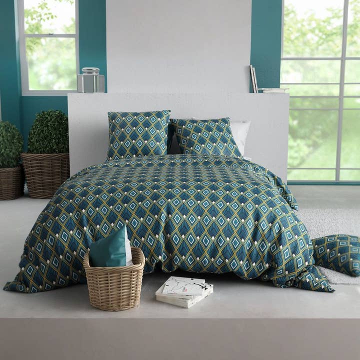 Parure de lit 220x240 cm Coton 57 fils Celestia pour la vente par Housse De Rêve