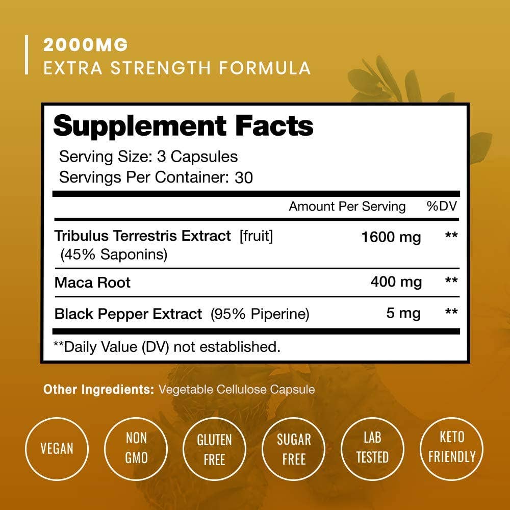NutraChamps - Wholesale Oral Supplement/Vitamin - Tribulus Terrestris for Men | 2000mg Supplement Booster 1