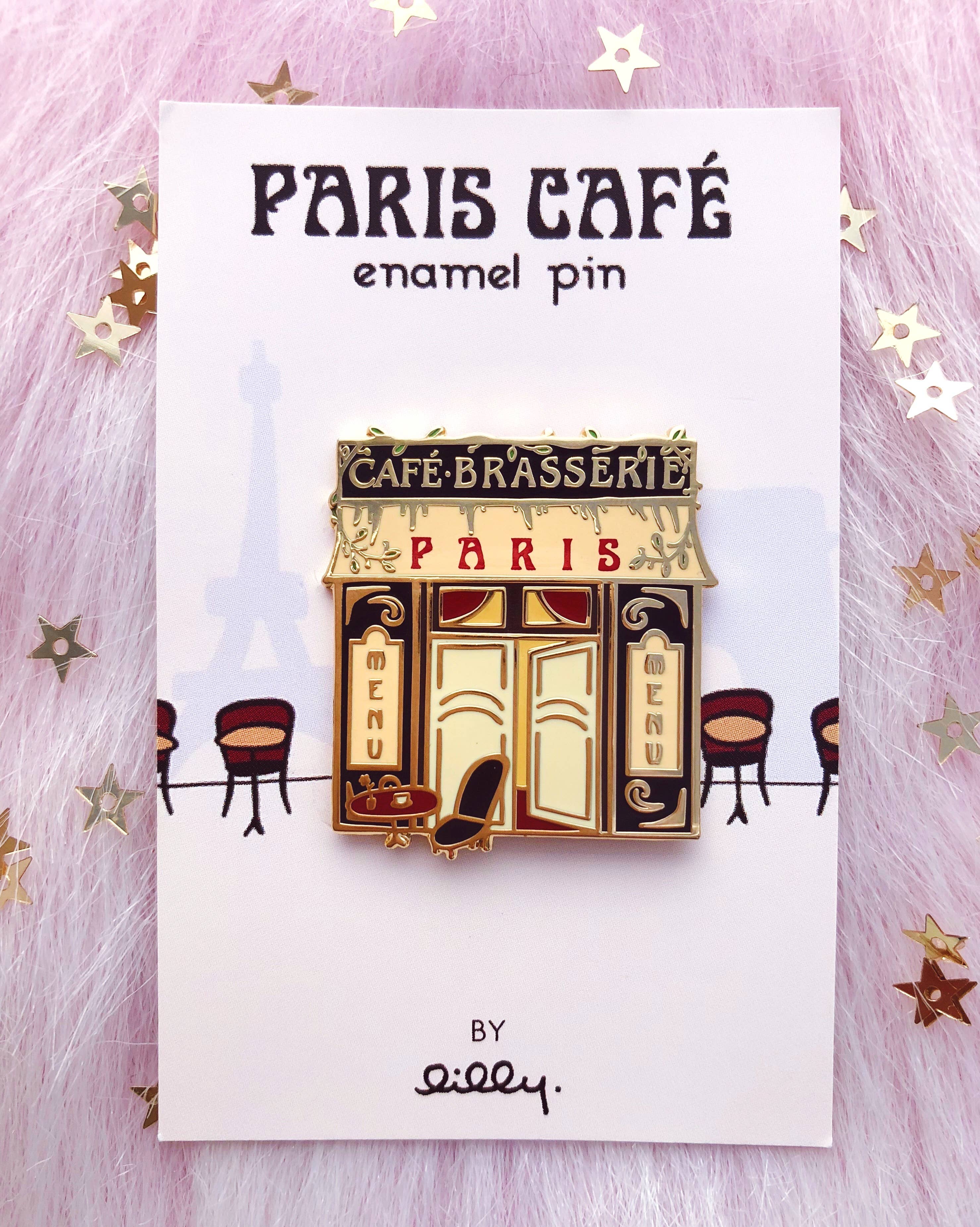 Lilly Baik - Vente Épinglettes/boutons - Pin’s émaillé Paris Café Brasserie style café français parisien2