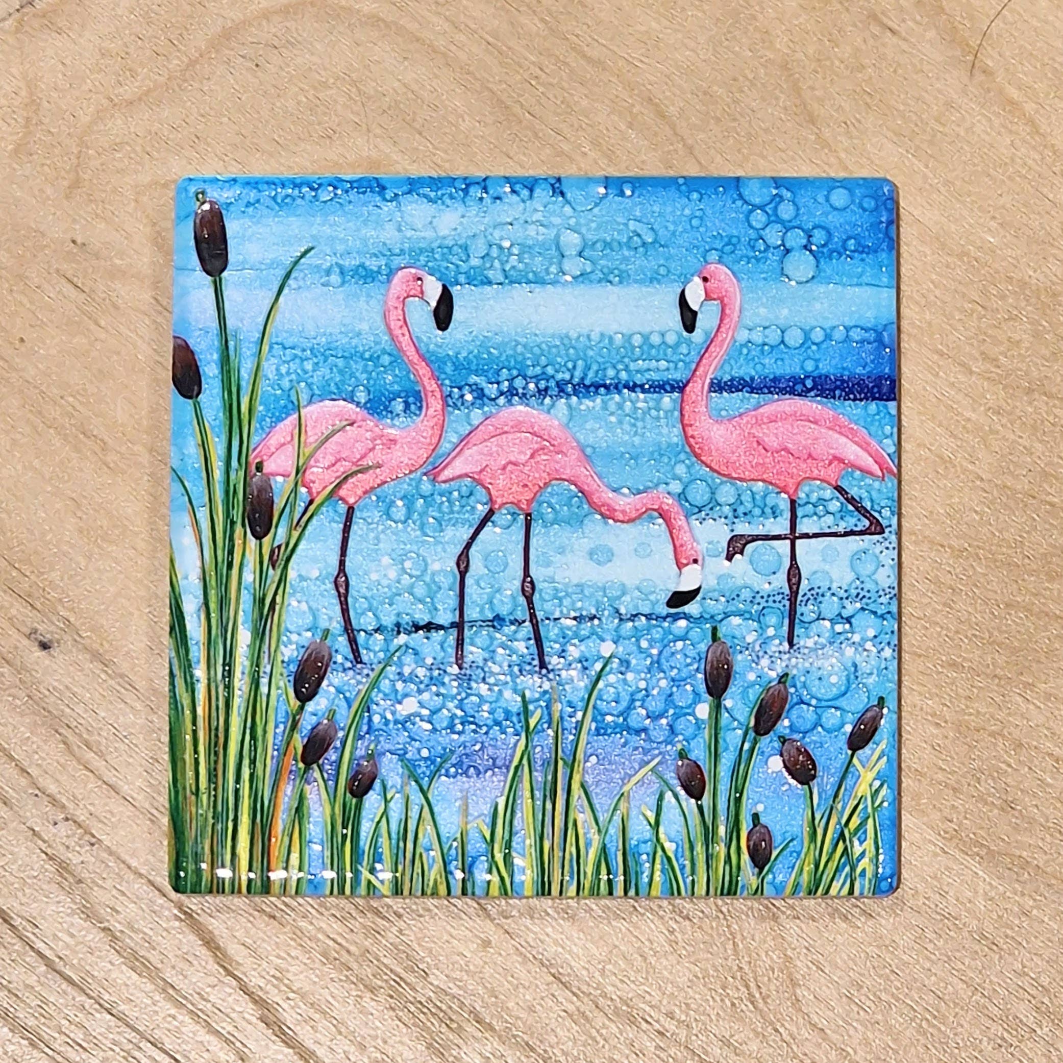 By Jo Crafts – wholesale Coasters – 44-C Flamingo Coaster6