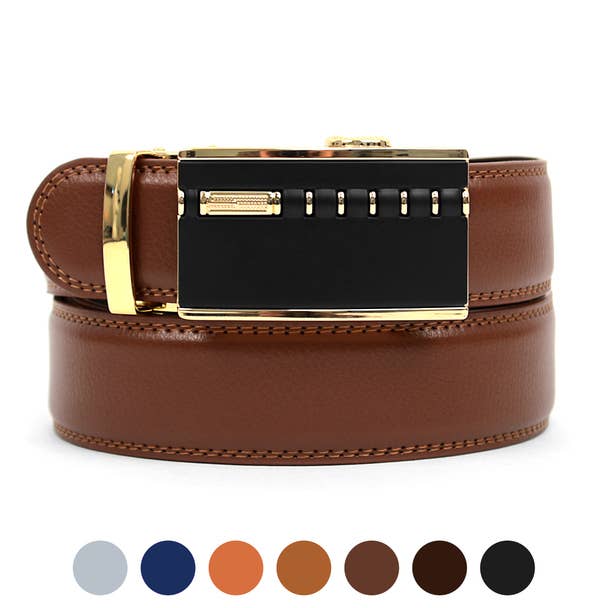 Selini New York - Wholesale Belt - Men's - Men's Genuine Leather Buckle Ratchet Belt - MGLBB2