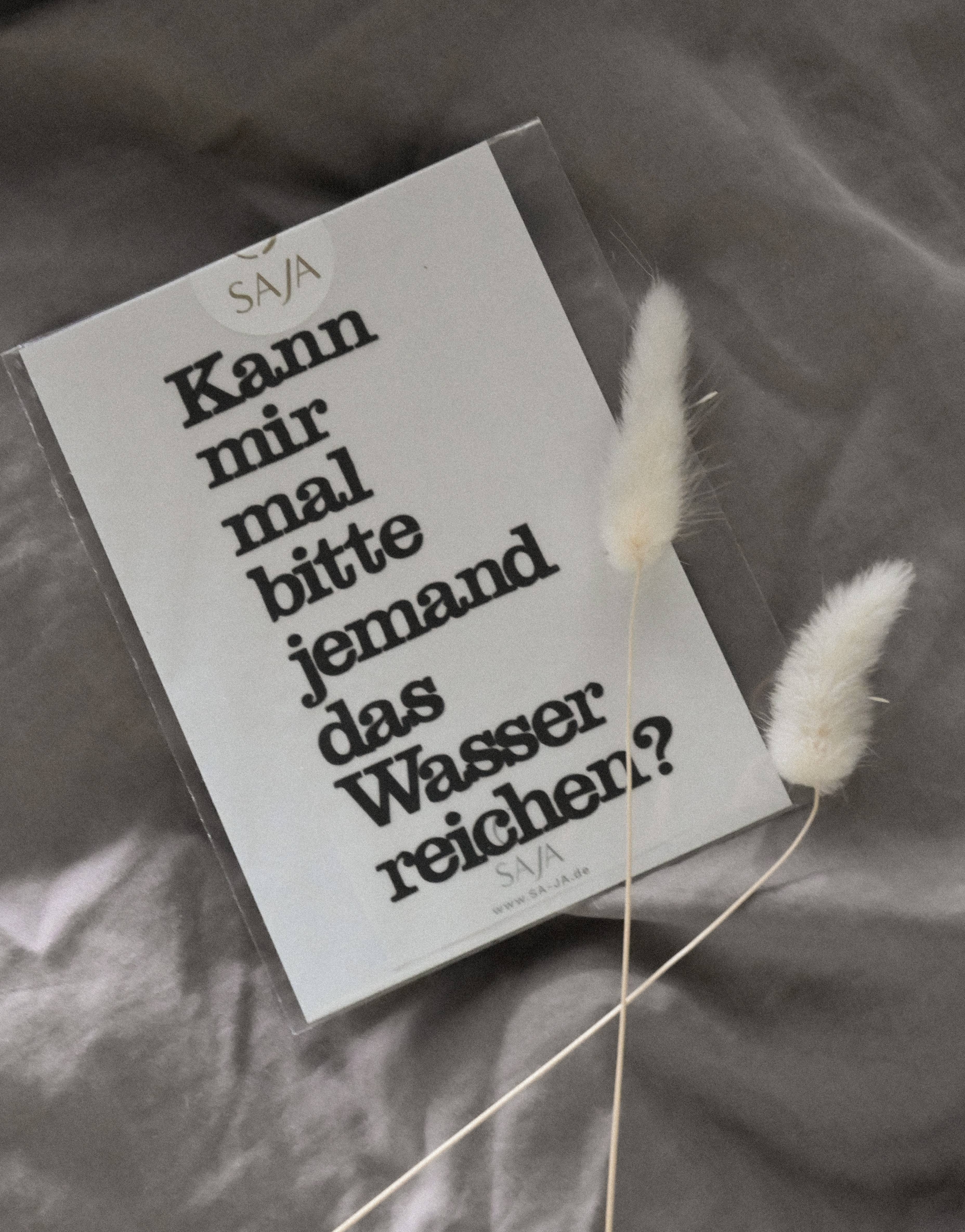 SAJA Design Atelier - Wholesale Patch - Iron-on image "Can someone please pass me the water?"1