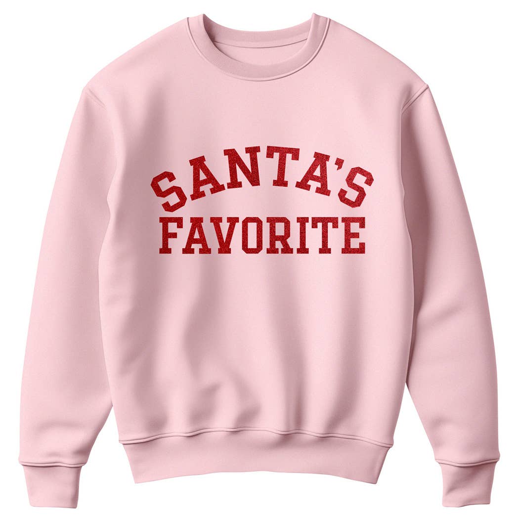 Fashion City - Wholesale Sweatshirt - Unisex - Santa's Favorite Glitter Logo Fleece Sweatshirt14