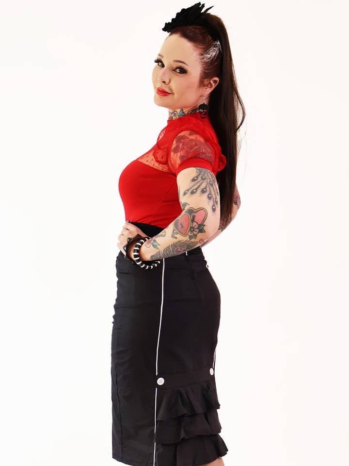 Devil Doll Black Bustle Skirt for wholesale by BONSAI KITTEN