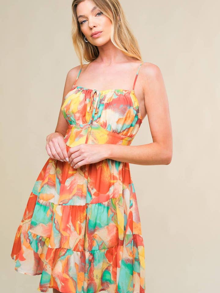 A printed woven mini dress - ID21337 for wholesale by FLYING TOMATO