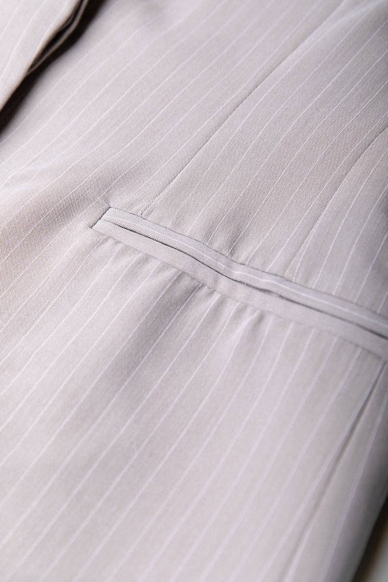 Izzy Pinstripe Blazer | Beige for wholesale on Faire0