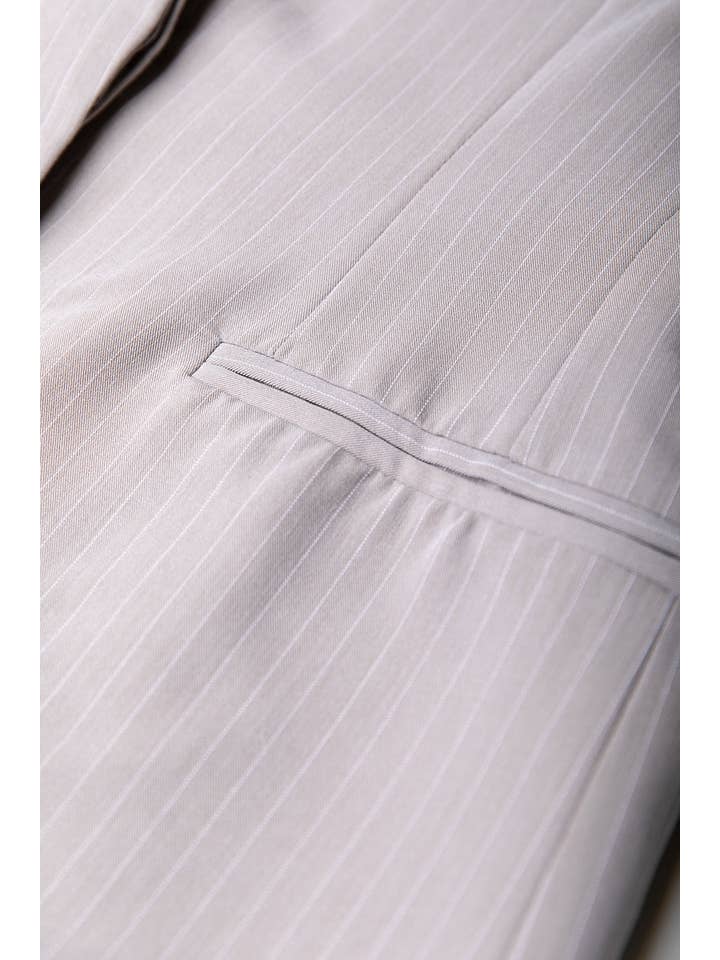 Izzy Pinstripe Blazer | Beige for wholesale on Faire