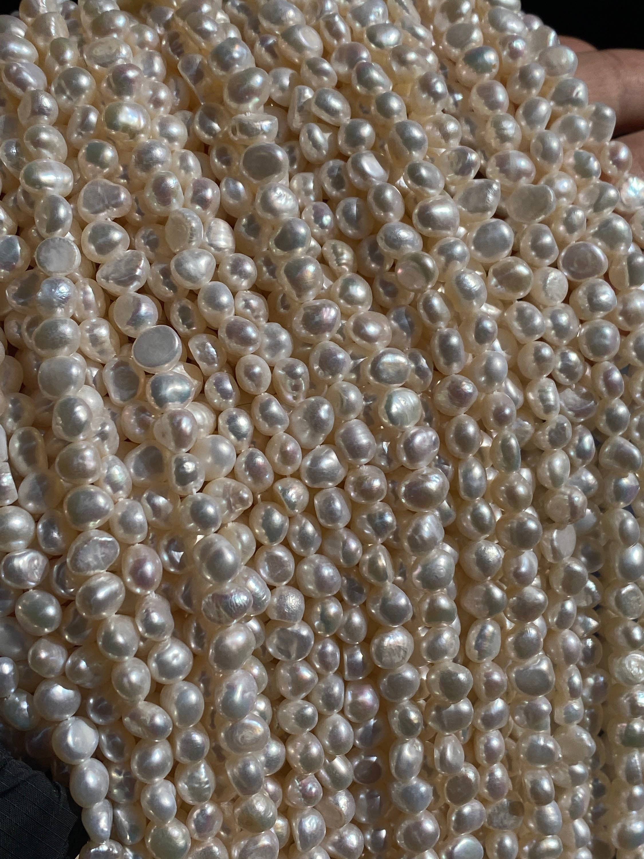 The Bead Bazaar - Wholesale Beads - Dainty 8mm Baroque Pearls, Wholesale Beads, 6mm Freshwater Pearl Beads, Beads For Jewelry Making, Gemstone Beads, Bulk Beads For Jewelry Making2