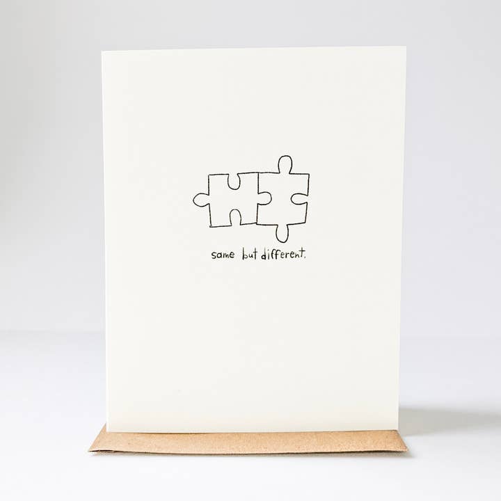 Puzzle Piece Card for wholesale by under the stairs paper co.