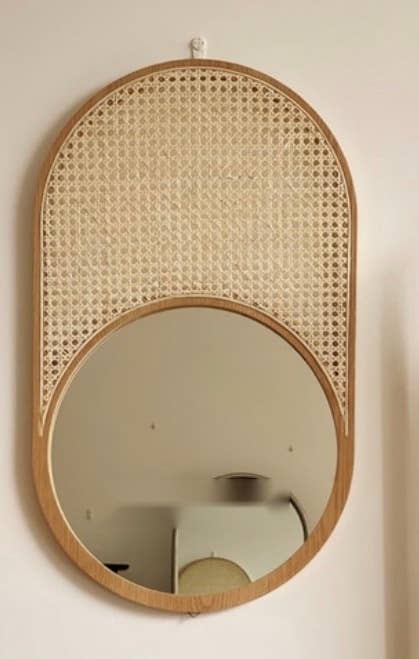 Coucou Bamboo - Wholesale Wall Mirror - 60cm Oval Wood Mirror|Oval mirror decor made of wood frame7
