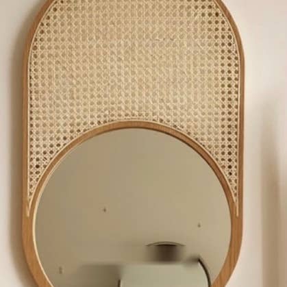 Coucou Bamboo - Wholesale Wall Mirror - 60cm Oval Wood Mirror|Oval mirror decor made of wood frame7