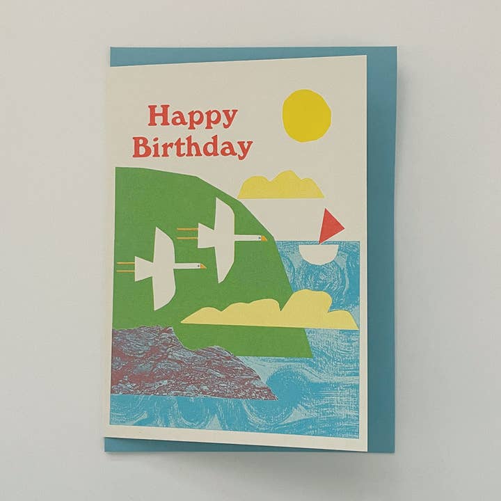 'Happy Birthday' Greetings Card for wholesale by Lizzie Lomax Illustration