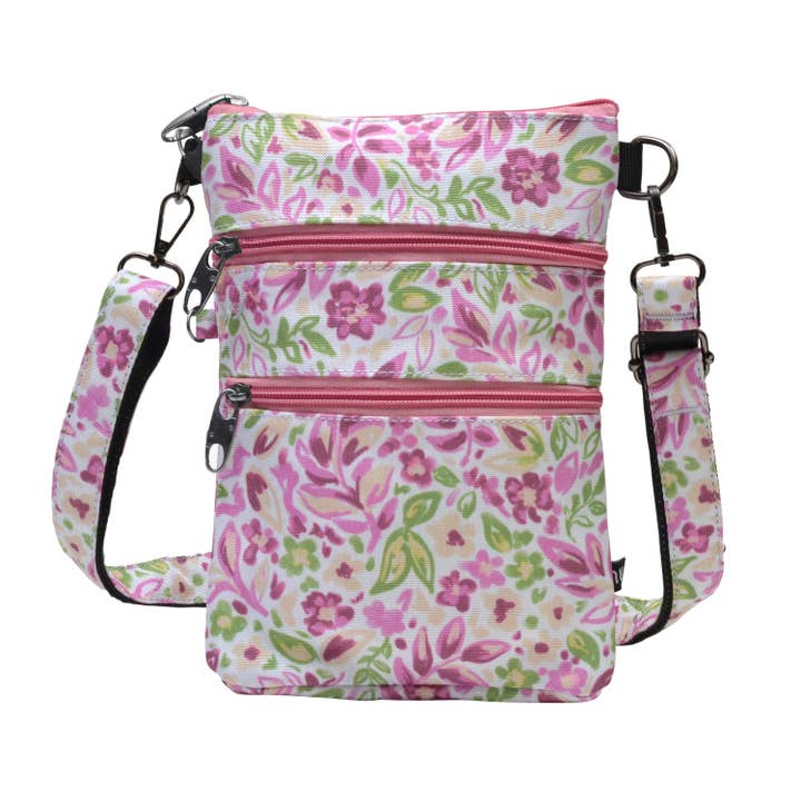 NEW PRINTS! Anti-Theft 3-Zipper Crossbody Bag RFID– 6 Prints for wholesale by Calla Products