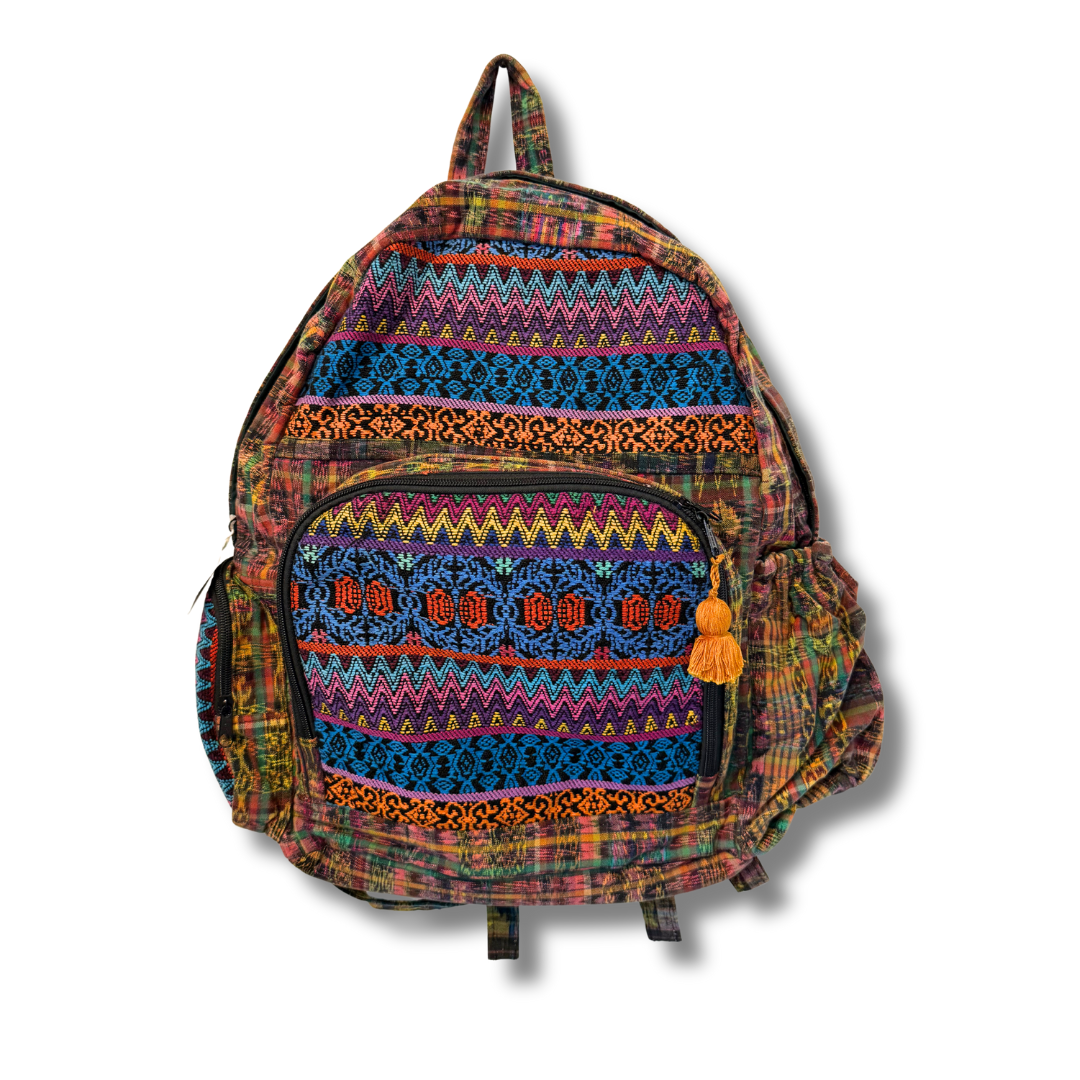 Lumily – Mochila - Mulher por atacado – Mochila de Tecido Reciclado Vulcão Huipil - Guatemala3