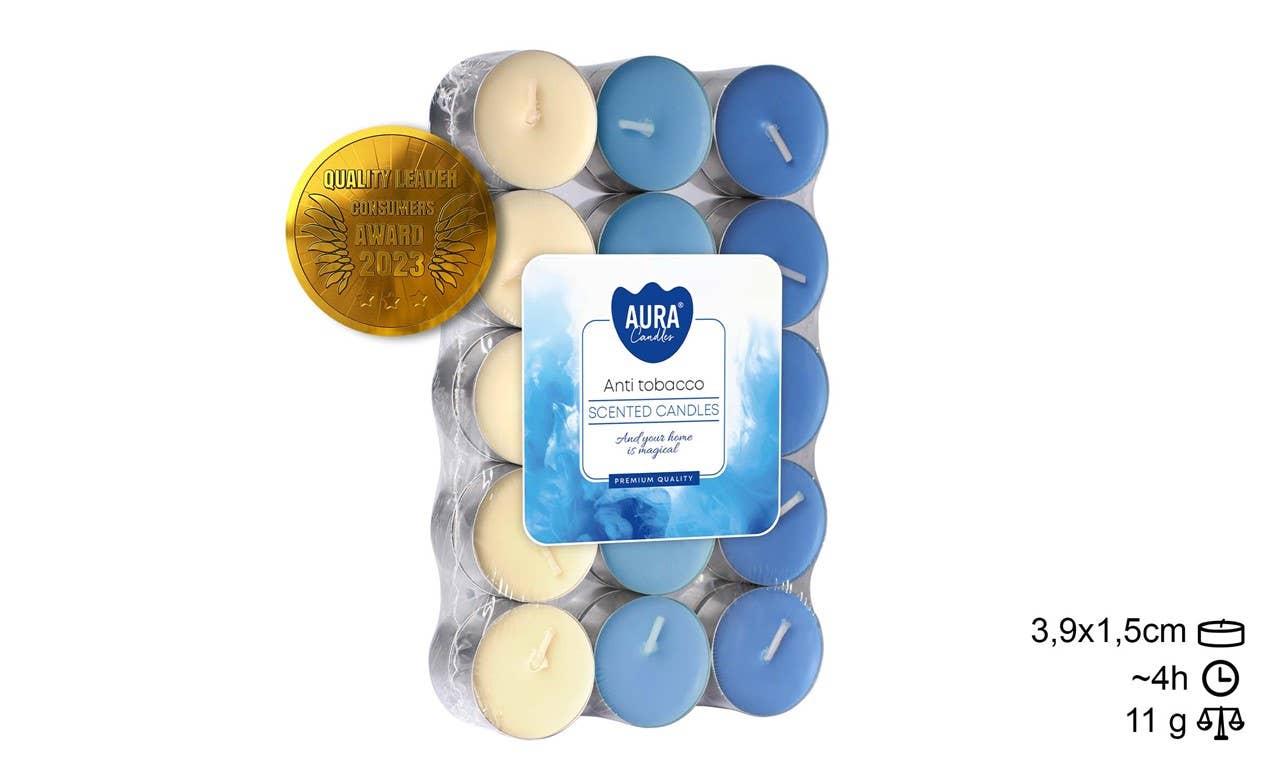 Esoterica Arte - Vente Bougies chauffe-plats - Bougies chauffe-plat (30) Anti-tabac (6 pièces)0