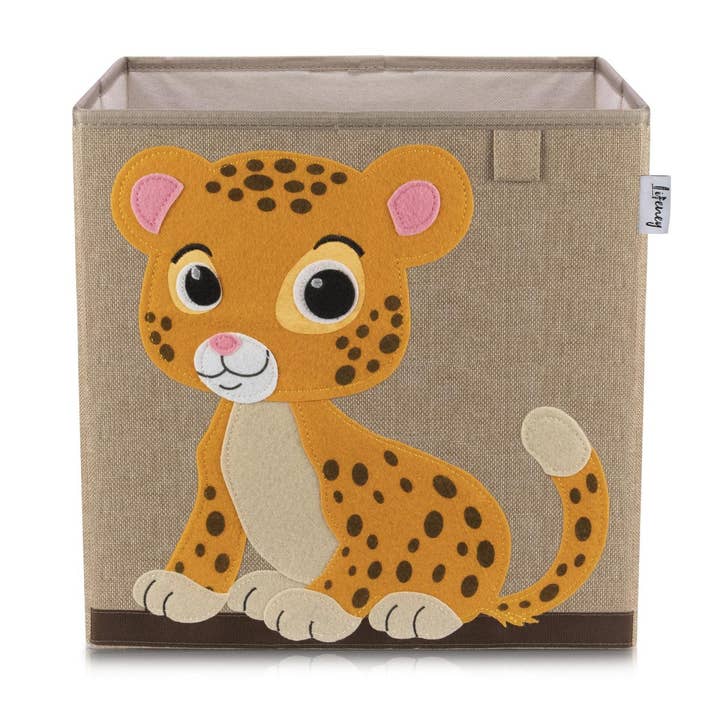 Zenker - Wholesale Storage Bin - Kids & Baby - Children's fabric storage box "tiger" on dark background, compatible with Ikea Kallax Lifeney