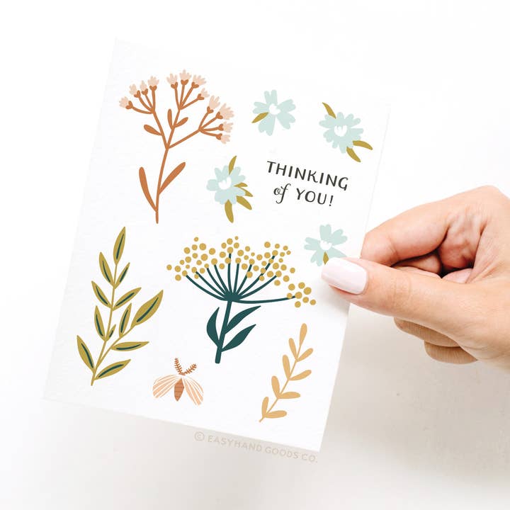 Easyhand Goods – formerly Onderkast - Wholesale Thinking of You Card - Thinking of You Soft Florals Greeting Card2