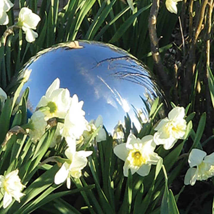 Rome Garden - Wholesale Outdoor Ornament/Decor - Rome 12" Diameter Silver Stainless Steel Globe, #712-S1