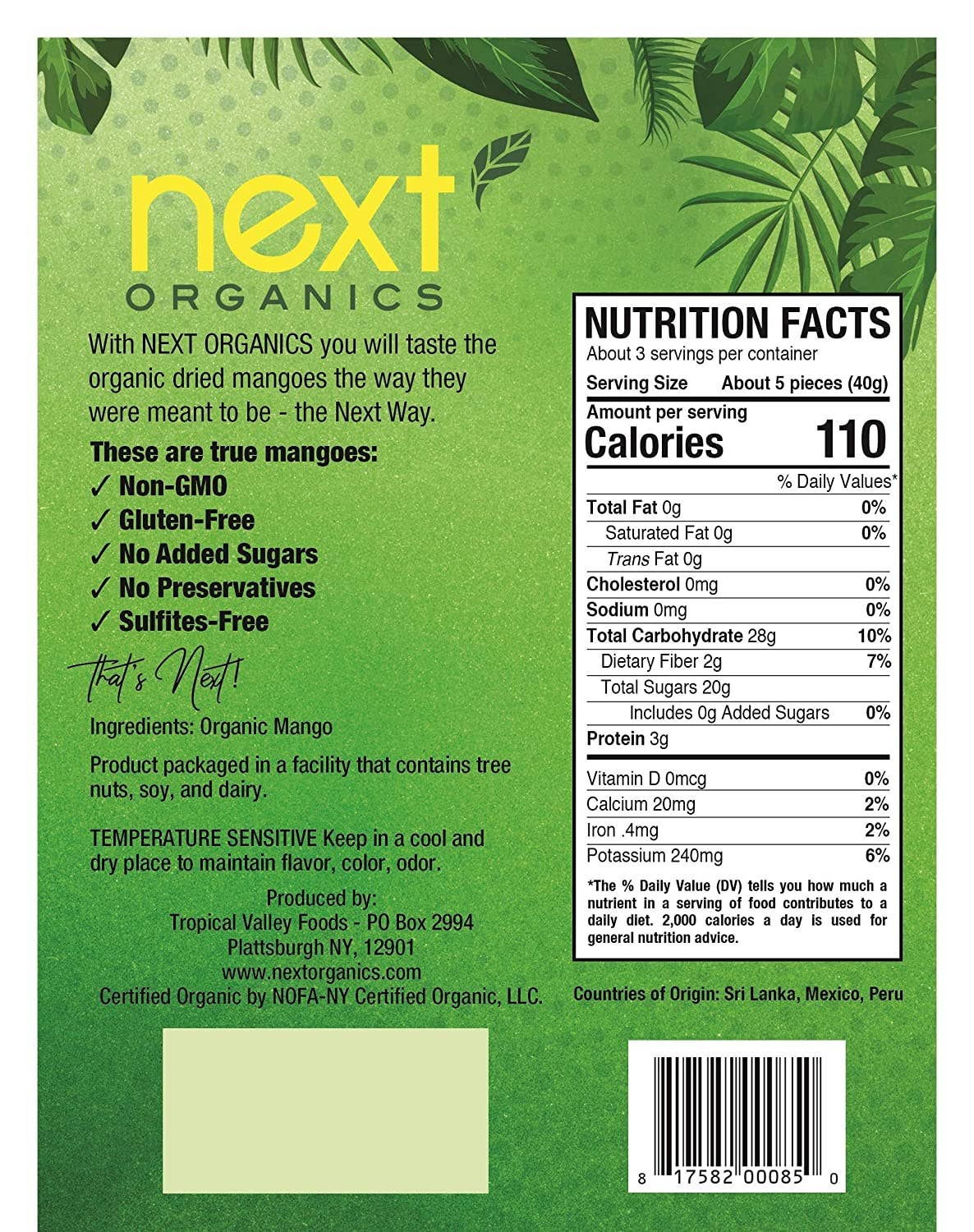 Next Organics – Engroshandel Tørret/dehydreret frugt – Økologisk Tørret Mango - 4 oz1