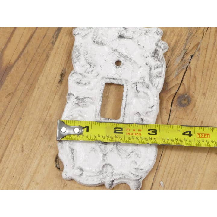 Midwest Craft House - Wholesale Light Switch Cover/Plate - CAST IRON DISTRESSED WHITE LIGHT SWITCH PLATE COVER