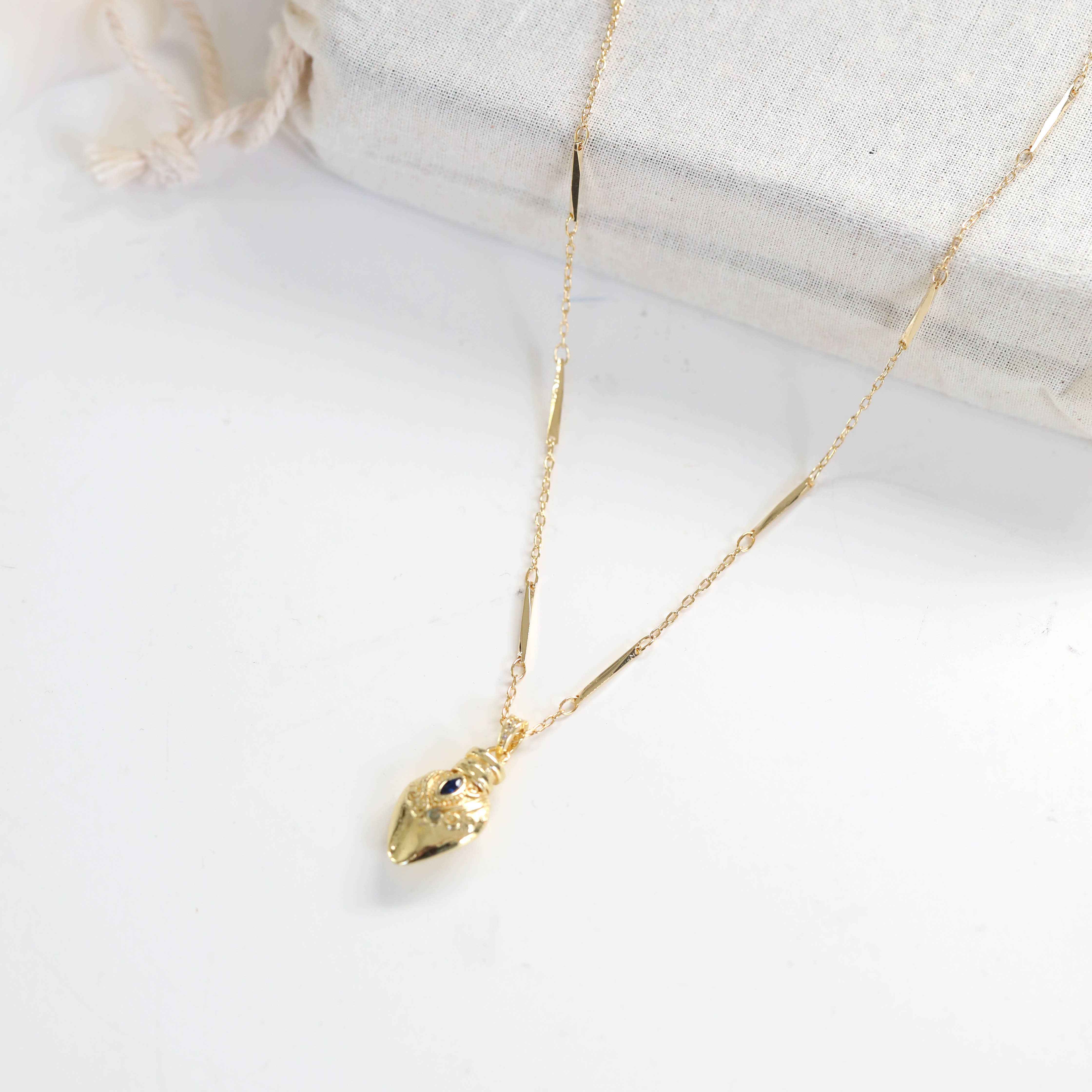 The Gilded Witch - Wholesale Halskettinghanger - Vergulde Vintage Toverdrank Elixer Bedelketting: Heksachtig1