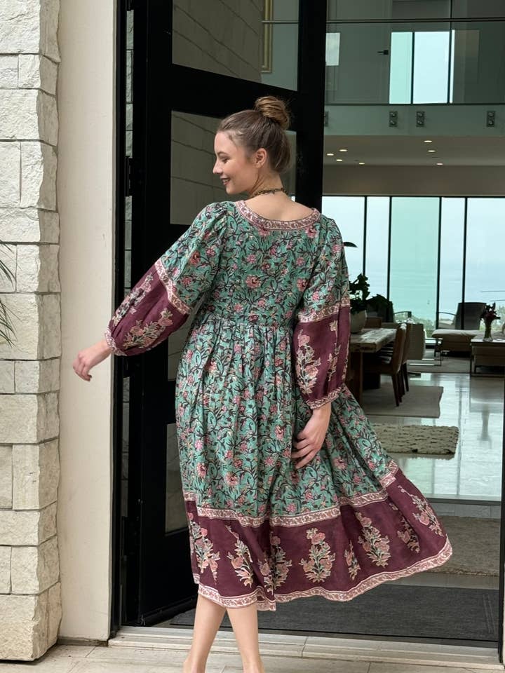 Block Printed Cotton Dress (Dhara) for wholesale by The Fox and The Mermaid