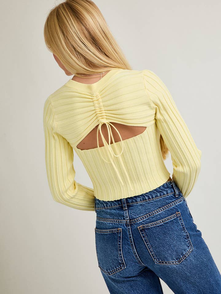 LE LIS - Wholesale Blouse - Women's - BACK SHIRRING LONG SLEEVE TOP12