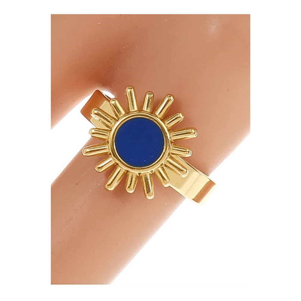 Atlas Fashion - Wholesale Band/Stacked Ring - Stainless Steel Enamel Sun Ring0