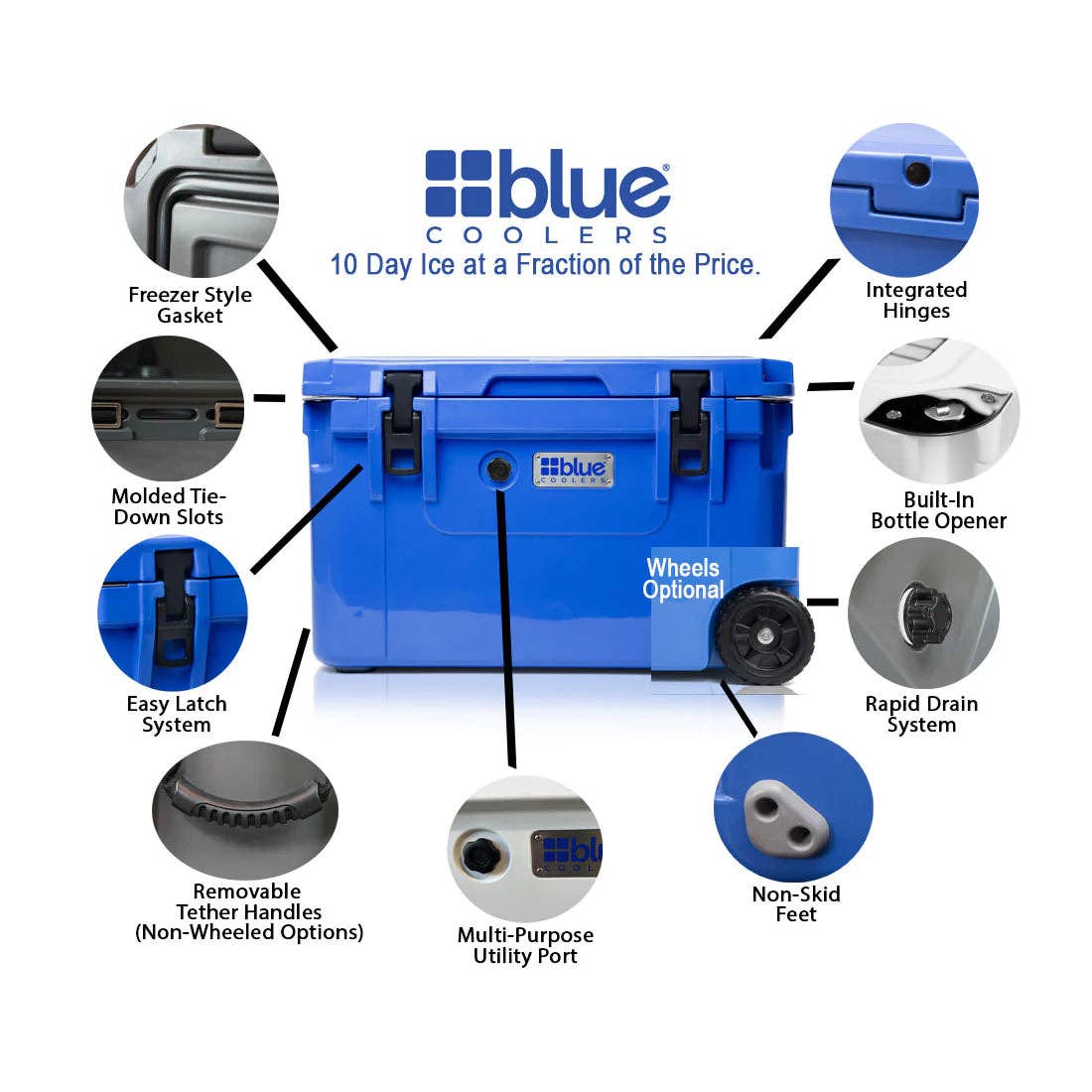 Caddis Sports – wholesale Kyl-/kylväska – 60 Quart Ice Vault Roto-gjuten kylare med hjul10